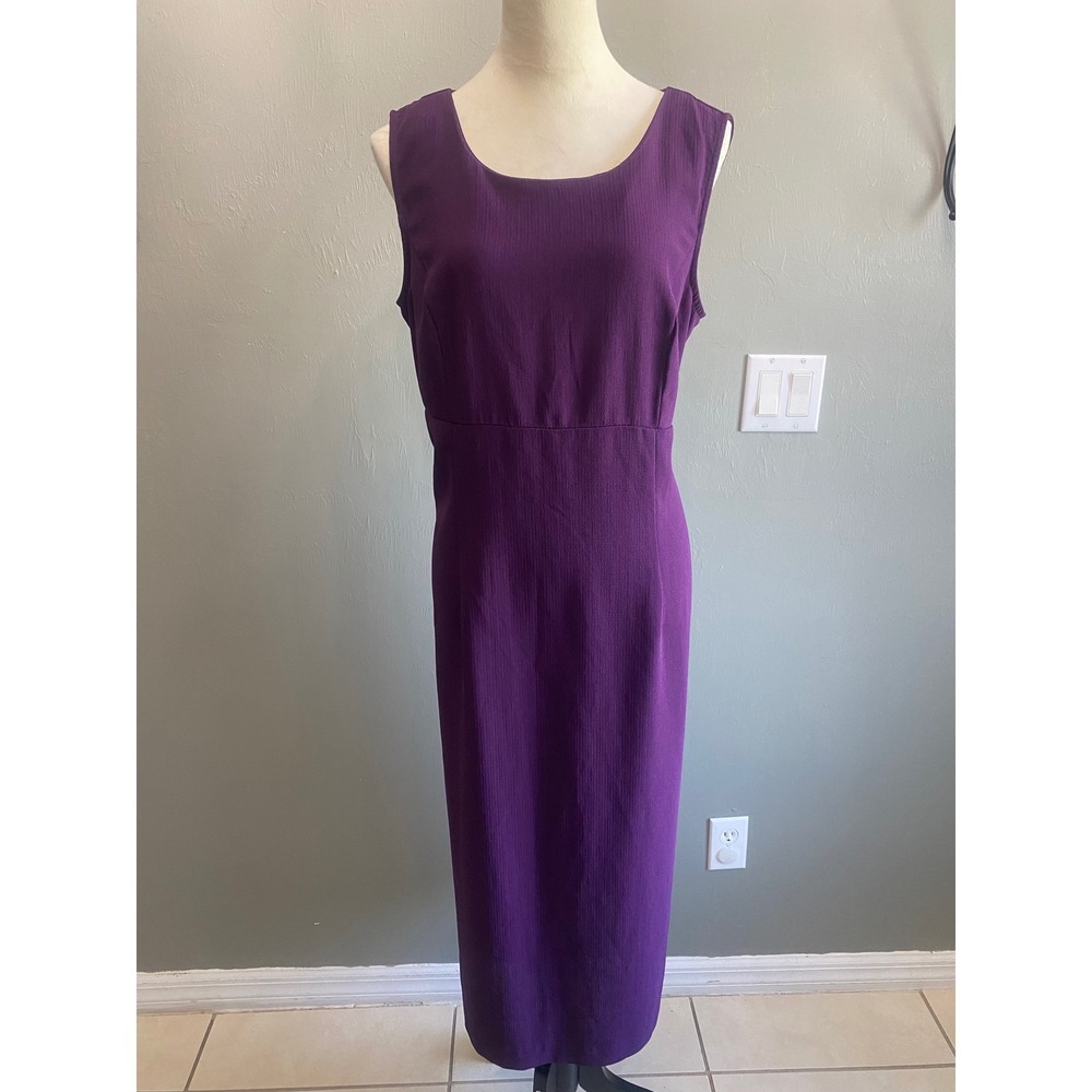 Sag Harbor Dress Petite Purple Sleeveless Sheath Midi Scoop Neck‎ 16P 2244314
